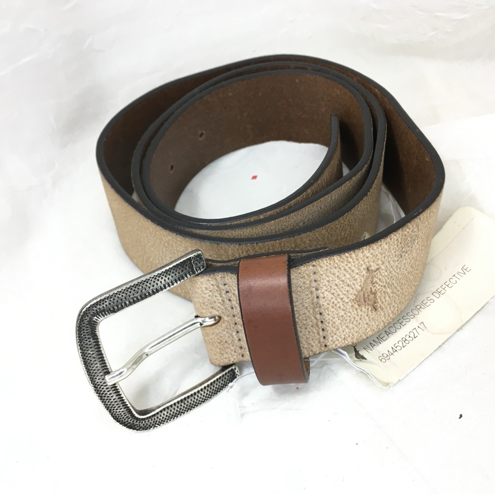 Tommy Bahama Beige Leather Belt - FACTORY DAMAGED